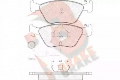 R BRAKE rb0954 -  Комплект тормозных колодок, дисковый тормоз